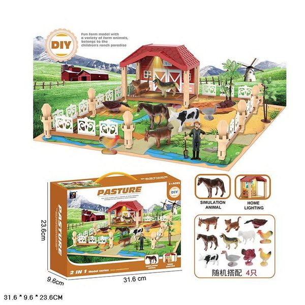 2022-100A - Дитячий ігровий набір "Ферма", фігурки домашні тварини