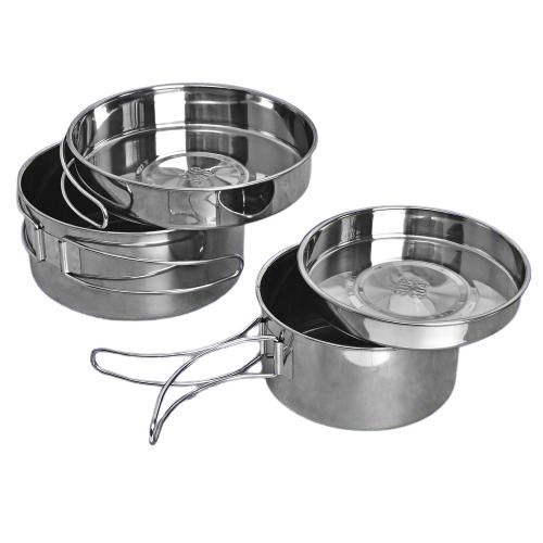 Stenson R30941 - Набір металевого посуду для походу, пікніка, похідний набір посуди для приготування