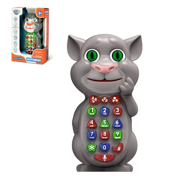 Limo Toy 7344 - Розумний телефон дитячий Котофон на українській мові, кіт повторюшка, літери, цифри