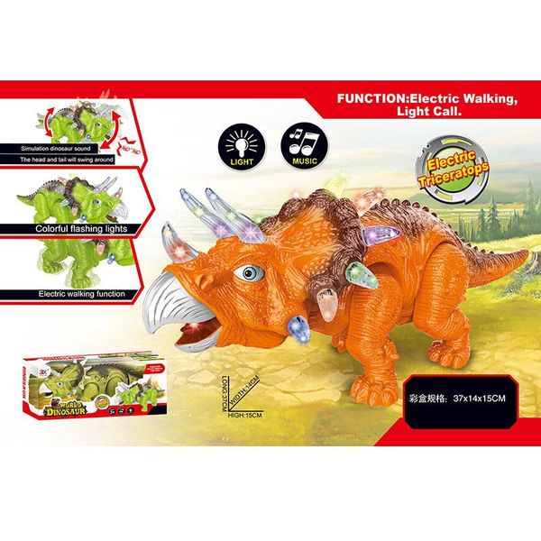 Іграшка динозавр трицератопс — ходить, звукові та світлові ефекти 1336933088 фото товару
