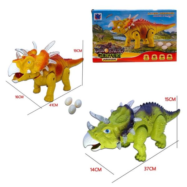 904A, 814A - Игрушка динозавр трицератопс - ходит, звуковые и световые эффекты