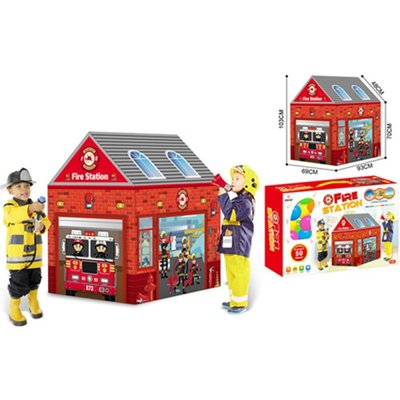 995-5010C, 5686 - Палатка - домик детская игровая Пожарная станция, размер 93-69-103 см