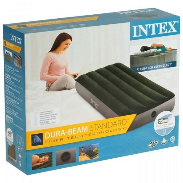 Intex 64106 - Надувний велюровий матрац Інтекс INTEX розмір 76-191-25 см, 64106