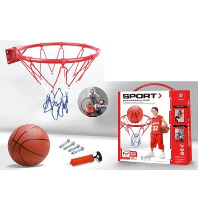 Баскетбольне кільце 32 см - дитячий набір для баскетболу з металевим баскетбольним кільцем 98792480 фото товару