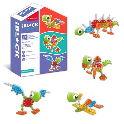 IBLOCK PL-921-315 - Інтелектуальний Конструктор головоломка для дитини на 75 деталей, незвичні форми тварини