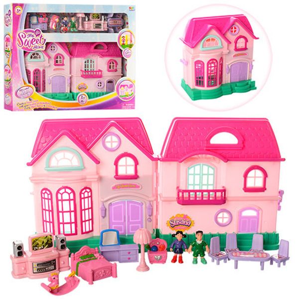 16526D - Дитячий будиночок "Сім'я" для ляльок з меблями та аксесуарами, фігурки, звук, світло