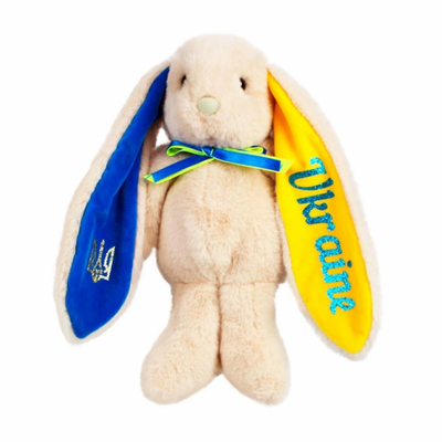 М'яка іграшка - зайчик, патріотичний із символами України 1644706940 фото товару