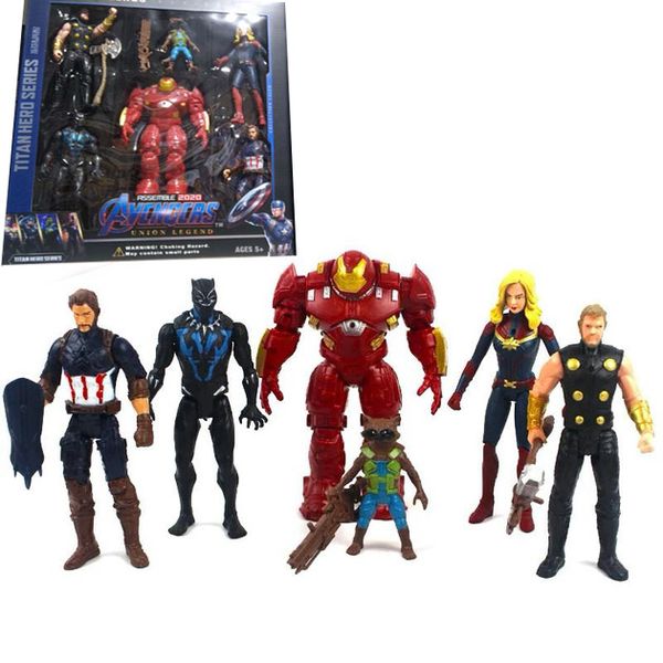 28003 - Набор фигурки супергероев - герои Марвел Мстители 6 фигурок: Спайдермен, Халк, Танок, Железный человек