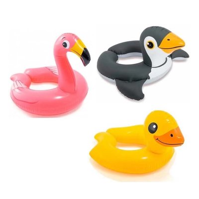 Intex 59220 - Детский надувной круг для детей 3-6 лет Фламинго, Уточка или Пингвин