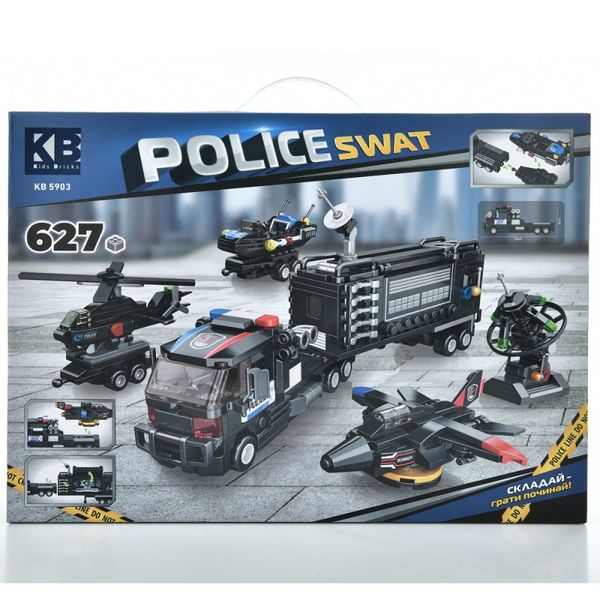 Kids Bricks (KB) KB 5903 - Конструктор поліцейська техніка і транспорт, командний центр - трейлер, 627 деталей