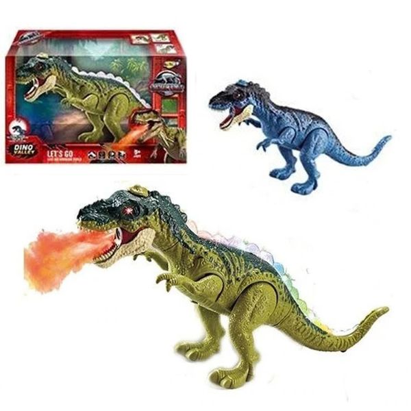 041 NY dino - Великий динозавр Тиранозавр ходить на батарейках, ричить, дише паром, світиться