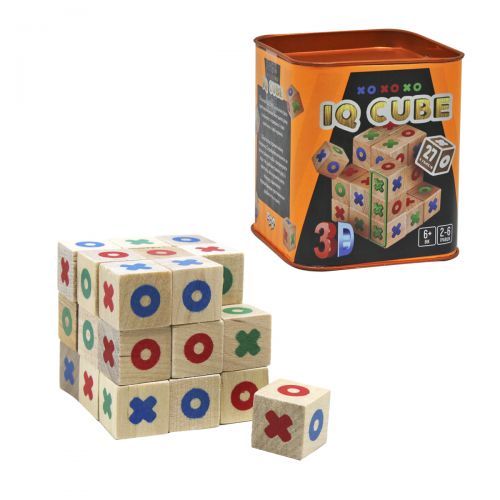 Danko Toys G-IQC-01-01 - Настільна гра "IQ Cube", класичні хрестики - нолики в 3д (3D) варіанті гри, дерев'яні кубики