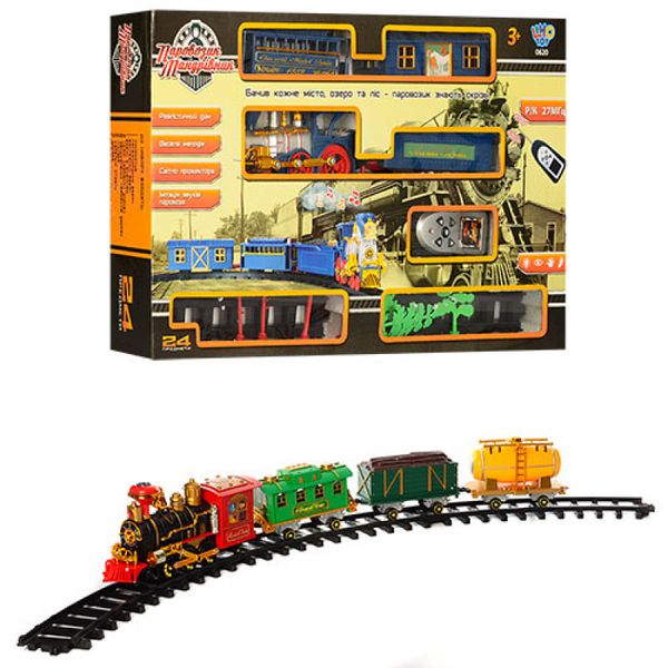 Limo Toy JT 0620 / 40351 - Дитяча Залізниця Паровоз Мандрівник на радіокеруванні, класичний поїзд, світло, звук 0620