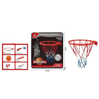 MR 0486 - Детский набор для баскетбола с металлическим баскетбольным кольцом, с сеткой и мячиком - диаметр 25 см