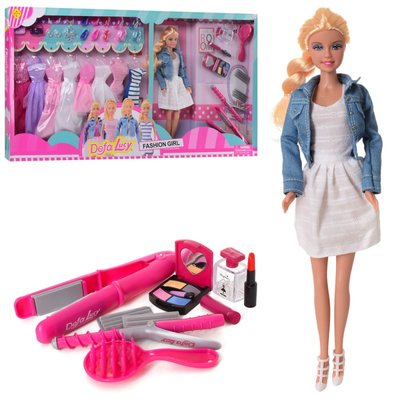 Defa 8426-BF - Стильная и модная Кукла Дефа с платьями, различные наряды, обувь, аксессуары, плойка
