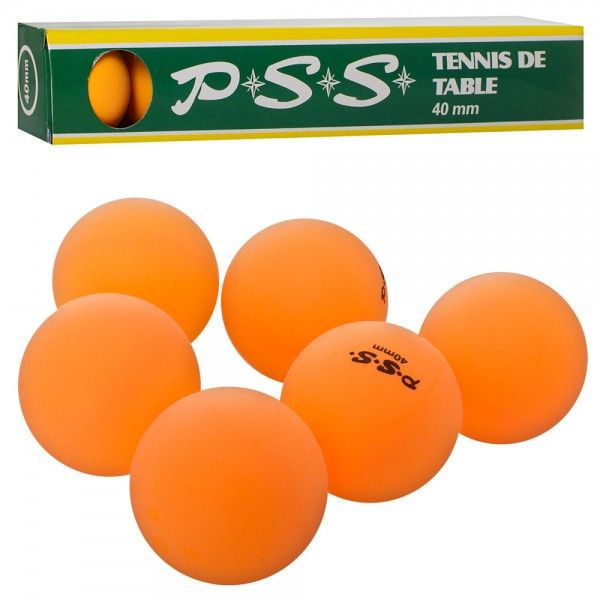 2202 - Набір м'ячиків для пінг-понгу (настільного тенісу) 6 штук по 40 мм