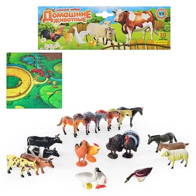 0255 ferma - Детский набор 20 штук с домашними животными - Ферма - набор фигурок