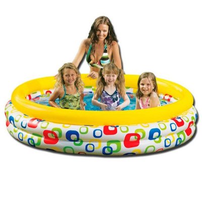 Intex 58449 - Дитячий надувний басейн із малюнком на боках, 3 надувні камери, 168 х 41 см, 481 л, для дітей від 2 років