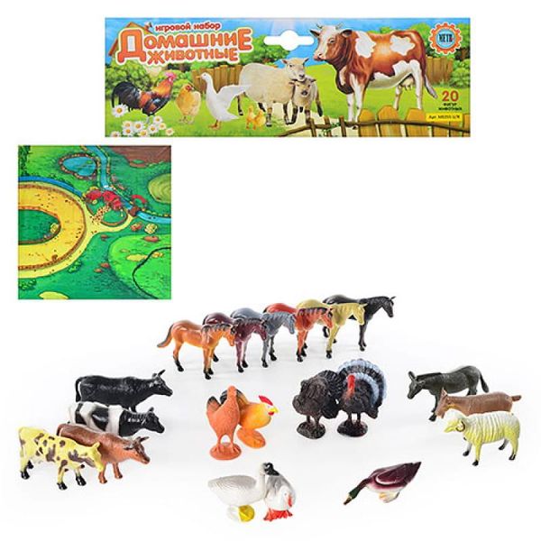 0255 ferma - Дитячий набір 20 штук із свійскими тваринами - Ферма - набір фігурок