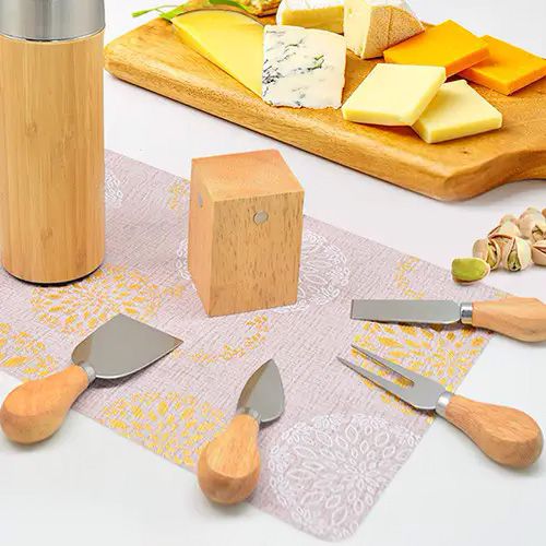 Набір ножів для сиру з підставкою на магнітах FunTree 14х6 см для нарізання та подачі 879340665 фото товару