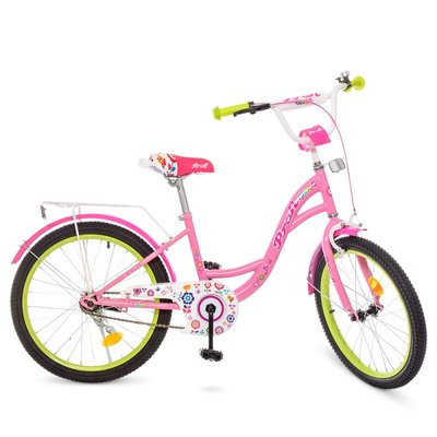 Profi Y2021-1 - Дитячий двоколісний велосипед для дівчинки PROFI 20 дюймів (рожевий), Bloom Y2021-1