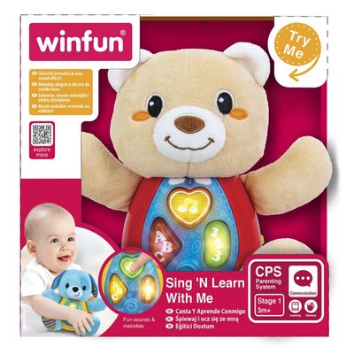 WinFun 0681-NL - Музичний Ведмедик для хлопчика або дівчинки від 6 місяців розвиваюча іграшка