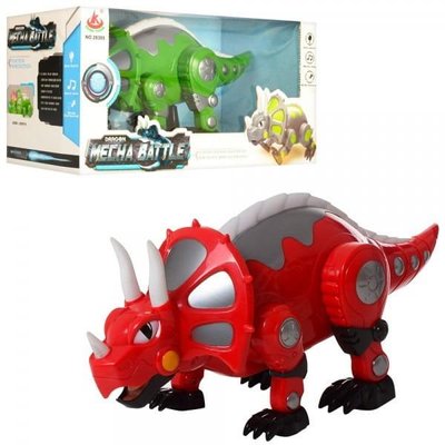 28305 dino - Динозавр робот Трицератопс на батарейках, ходить, зі світловими і звуковими ефектами