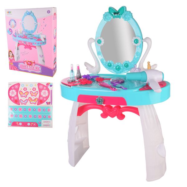 Limo Toy 8238 - Дитяче Трюмо в стильному дизайні з підсвіткою і лебедями, туалетний столик для дівчинки