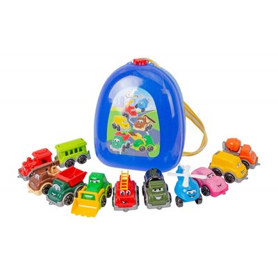 Технок 9253 - Набір пластикових машинок для малюків у рюкзачку, машинки для пісочниці, пластиковий рюкзак
