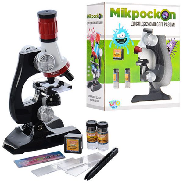 Limo Toy 0008, 2121 - Дитячий навчальний набір - мікроскоп, аксесуари, світло, збільшення до 1200, 0008