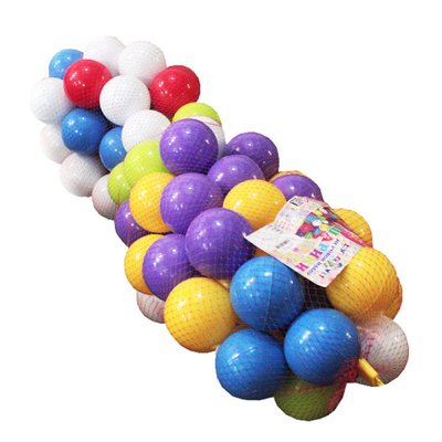 02-419 - Кульки ( Кульки) ігрові для наметів, сухих басейнів в тубусі 100 шт, діаметр 8 см, м'які, Україна 02-419