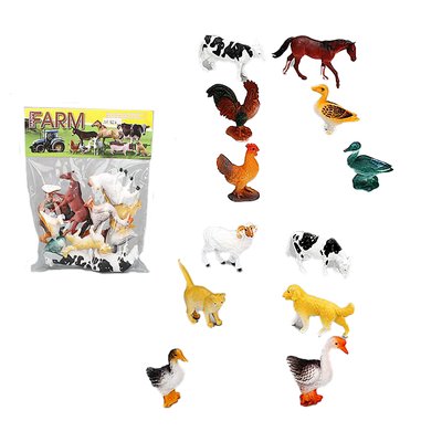 852 ferma - Игровые фигурки домашних животных из коллекции Ферма 12 штук