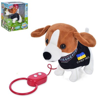 Собачка Патрон супер пес - іграшка вміє гуляти на повідку, виляє хвостиком, співає пісеньку 171760289312 фото товару