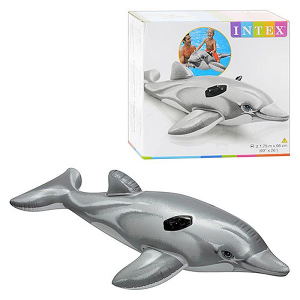 Intex 58535 - Дитячий надувний пліт Intex Дельфін, розмір 175х66 см, 58535