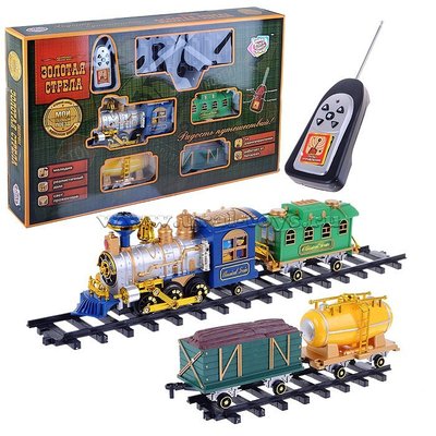 Limo Toy JT 0622/40353 - Железная дорога Паровоз Путешественник Золотая стрела на радиоуправлении, классический поезд, свет, звук