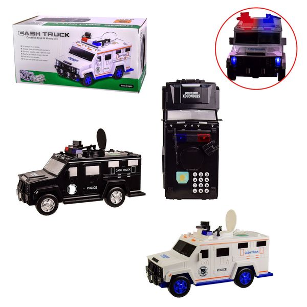 Іграшка Скарбничка - сейф з кодовим замком у вигляді поліцейська машина броньовик 1414452648 фото товару