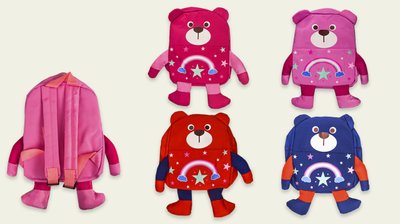 2213 - Детский мягкий рюкзак Мишка, рюкзак для малышей садика и прогулок, разные цвета, 2213