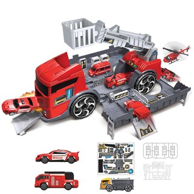 P920-A, HC268754 - Пожежна Машинка 3 в 1 - гараж, ігровий набір пожежних машин, трек