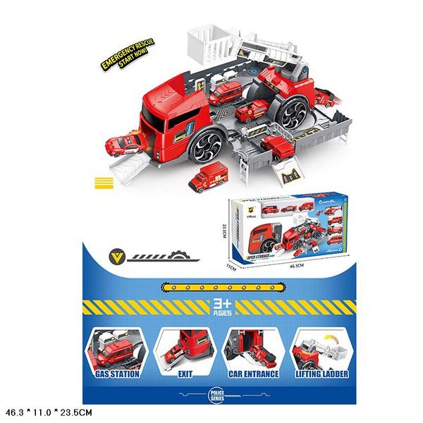 Пожежна Машинка 3 в 1 - гараж, ігровий набір пожежних машин, трек 1079903218 фото товару