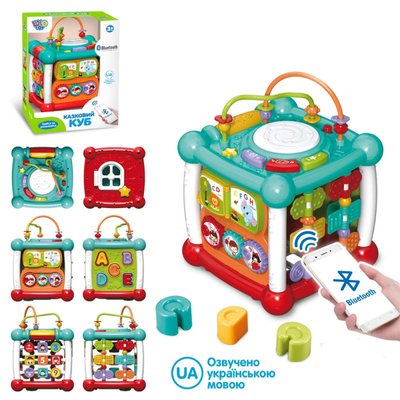 Limo Toy FT 0004 - Бізікуб для малюків "Казковий куб" від 6 місяців - розвиваюча іграшка сортер Мультибокс з блютус