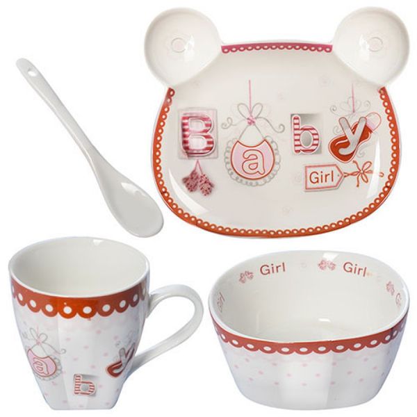 B26693 - Набір дитячого керамічного посуду Baby Girl 2, B26693