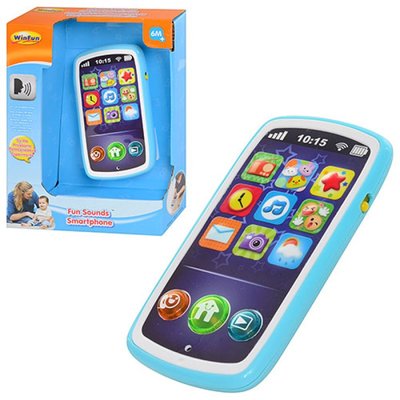 WinFun 0740 NL - Дитячий навчальний телефон, дитячий смартфон, запис голосу, музика, звуки тварин, WinFun 0740 NL 
