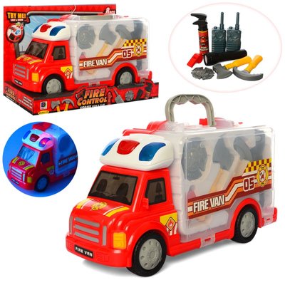 661-175 - Детский Игровой набор пожарника 2 в 1, пожарная машина