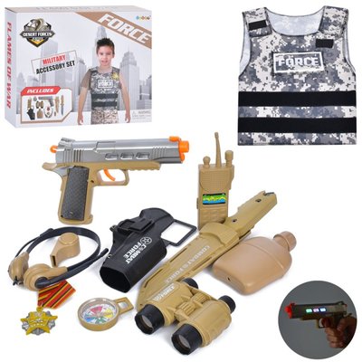 36160 - Детский игровой Набор военного, бронежилет, пистолет, рация, и другие военные аксессуары