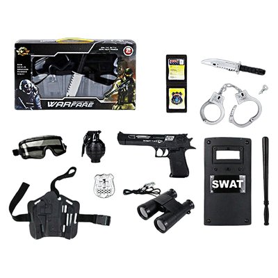 JL666 - Детский игровой Набор амуниции Спецназ (полиция swat), щит, жилет, пистолет, очки, пистолет