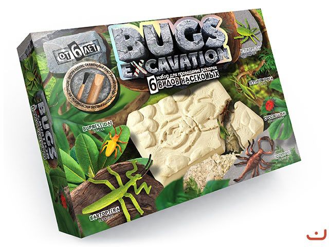 Danko Toys BEX-01-01,02,03,04 - Набір для юних археологів-ентомологів BUGS EXCAVATION