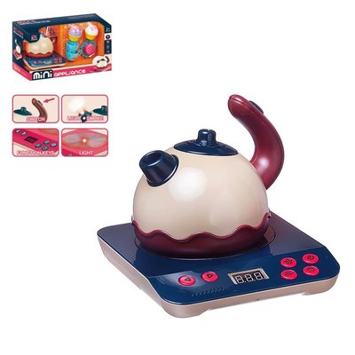 6719A - Дитячий іграшковий чайник з ефектом пари та аксесуарами для чаю