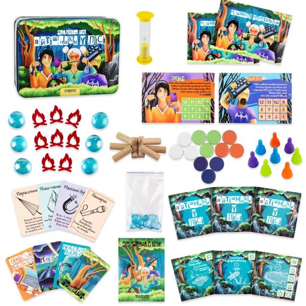 Strateg 30388 - Интересная развлекательная настольная игра "Айтишники в Лесу" для детей и взрослых, подарочная металлическая коробка