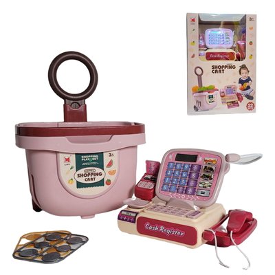 9955 - Игровой набор Супермаркет - касса, корзина тележка для продуктов, сканер, детский кассовый аппарат