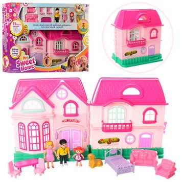 16526A - Дитячий будиночок "Моя сім'я" для ляльок з меблями, фігурки родини - іграшковий будинок